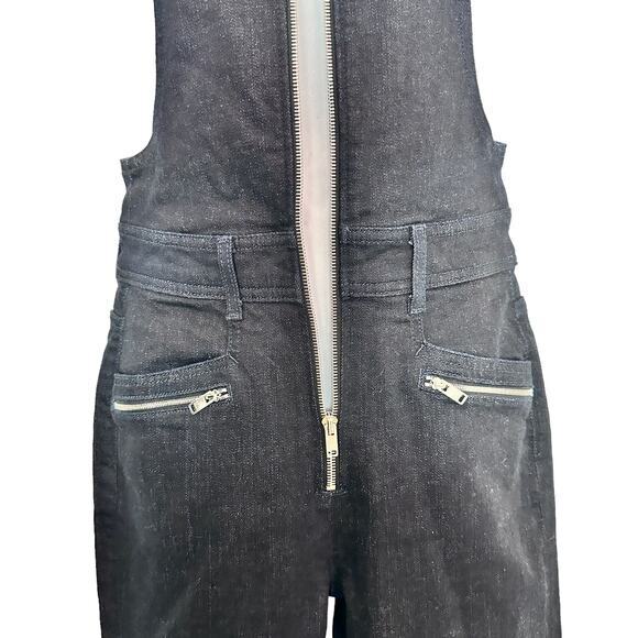 NWT 7 For All Mankind Denim Zip Front Jumpsuit Jean Overalls Dark Blue sz XS - Picture 13 of 16